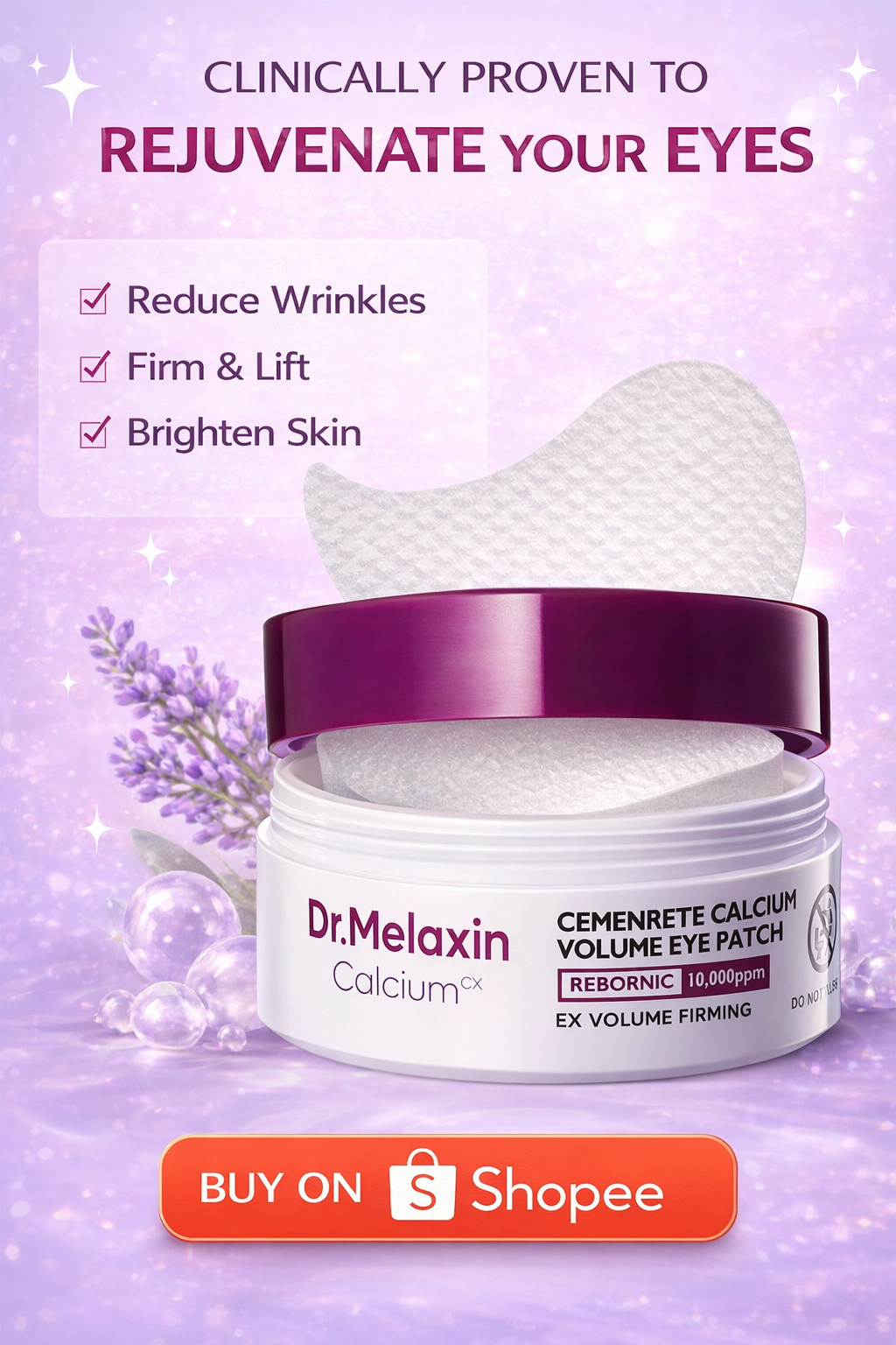 Dr Melaxin Calcium Eye Patch Shopee Promo - Reduce Wrinkles Firm Lift Brighten Skin