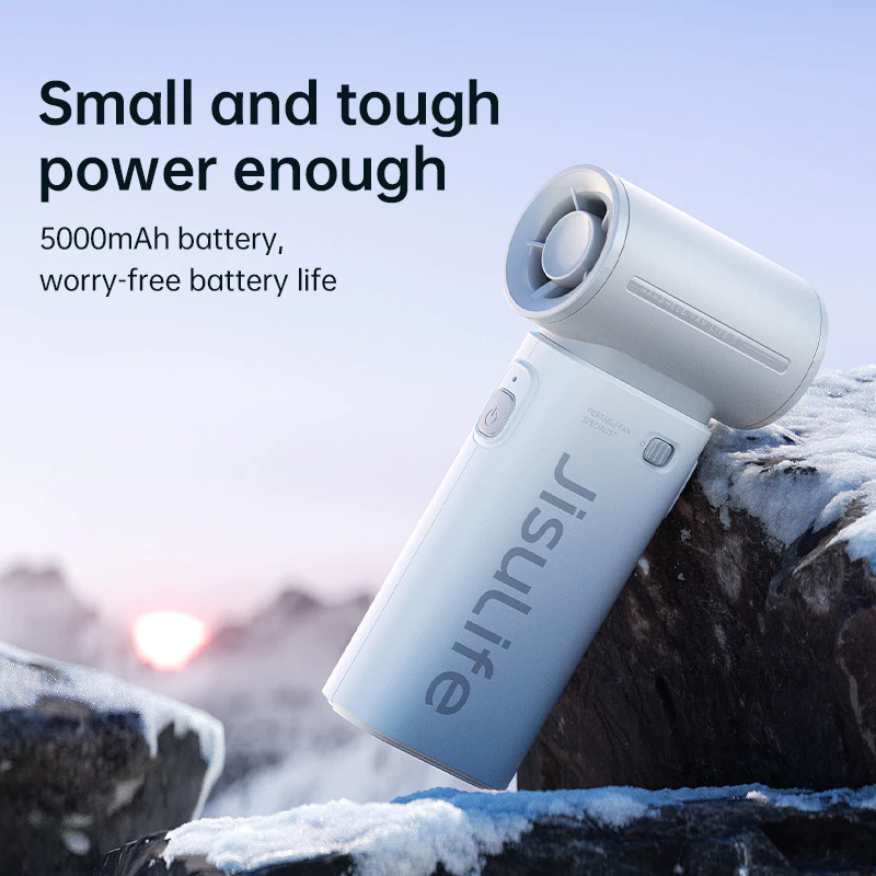 JISULIFE Life 9 Portable Fan Rechargeable 5000mAh Mini Fan With 1-100 Speeds LED Display Travel Friendly Fan And Premium Build Quality